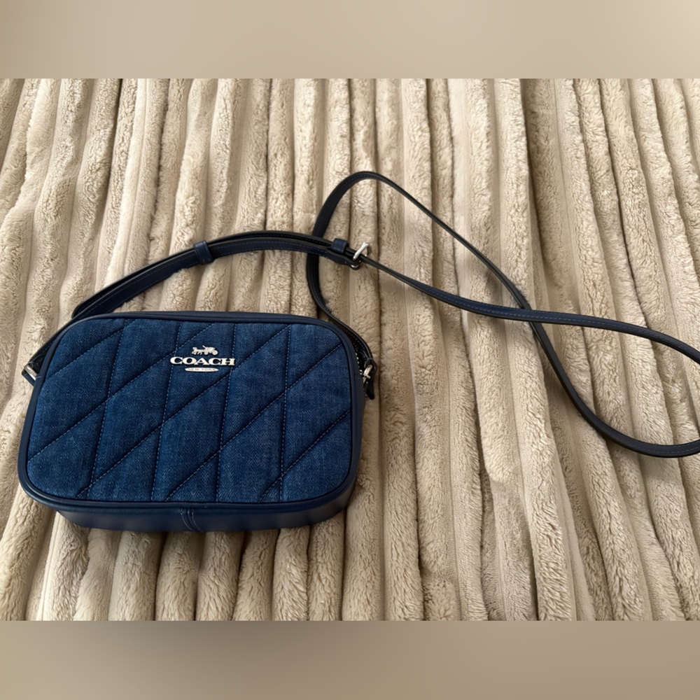 Coach Navy Denim Quilted Shoulder Bag